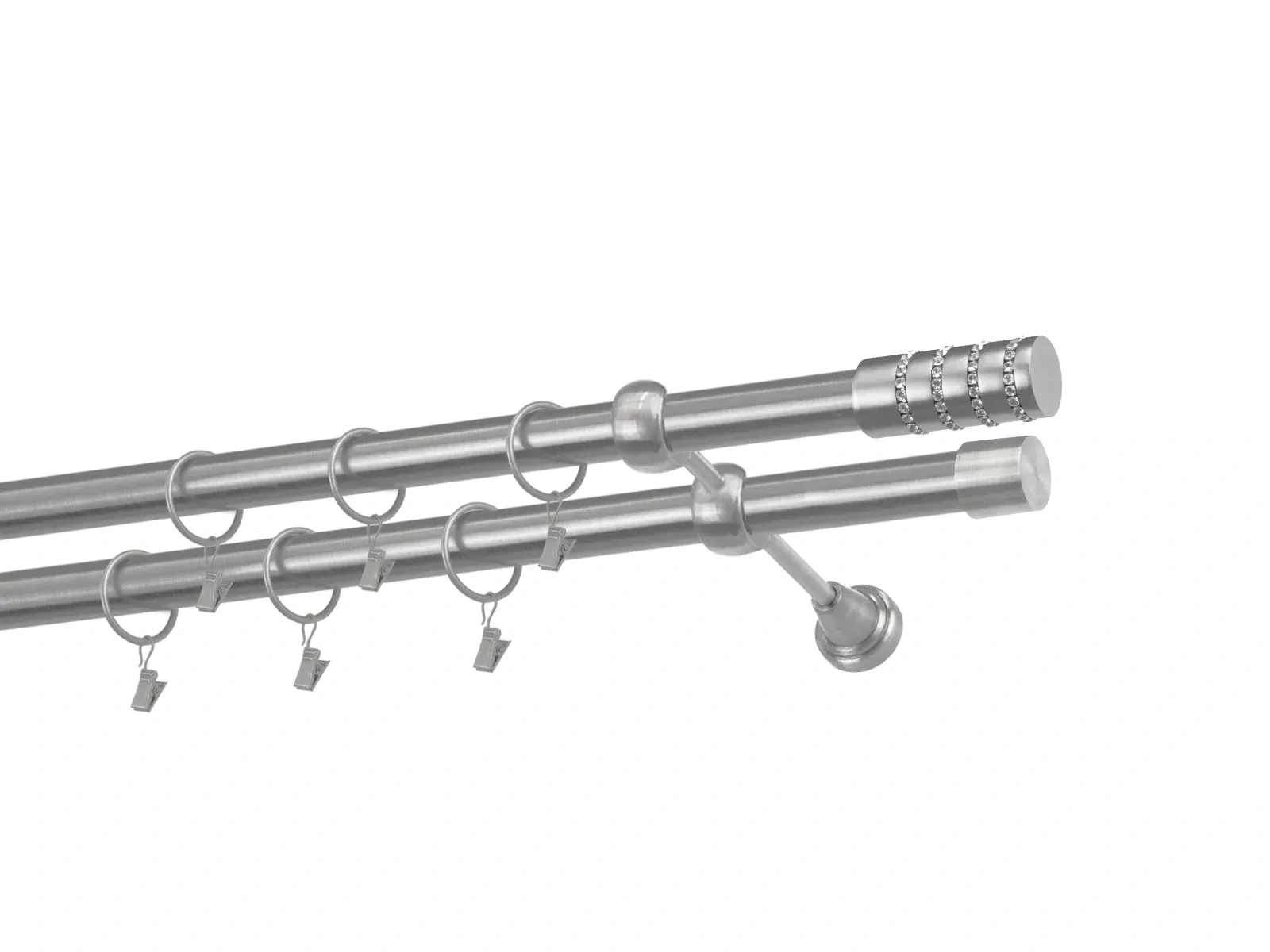 Garniže 25x25mm - dvojradové - CYLINDER CRYSTAL - satin