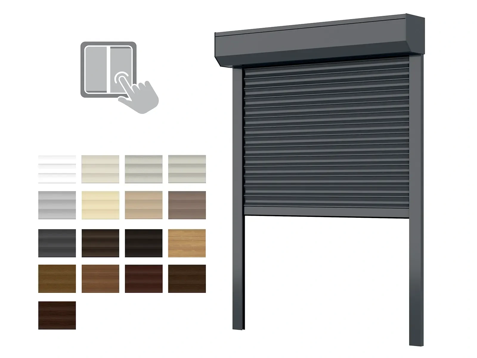 Hliníkové rolety BOX 137mm - výška do 1400mm - MOTOR - VYPÍNAČ