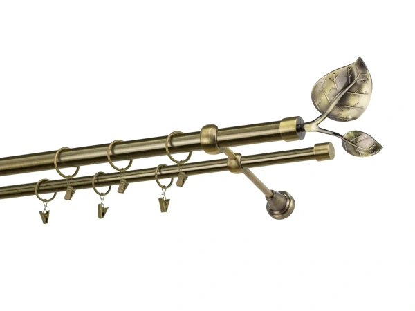 Garniže 25x16mm - dvojradové - LIST VEĽKÝ antik