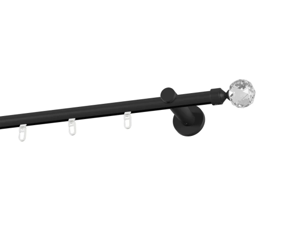 Garniža 19mm drážková tyč - 1rad - GUĽA CRYSTAL - čierna