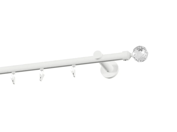 Garniža 19mm drážková tyč - 1rad - GUĽA CRYSTAL - biela 2