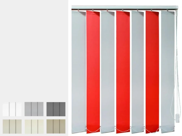 Dvojfarebné vertikálne žalúzie - látka KAMERUN BO (zatemňujúca)