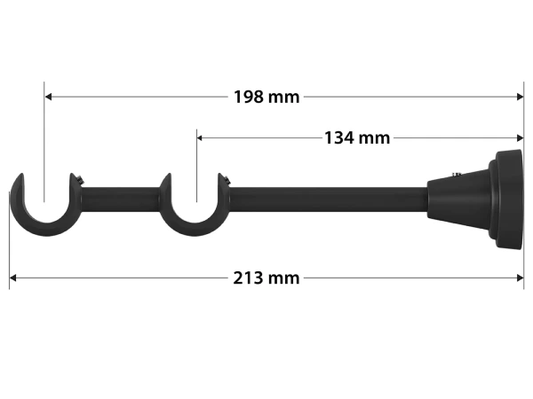 Garniža 19x19mm obyčajná tyč - 2rady - GUĽA CRYSTAL - čierna 4