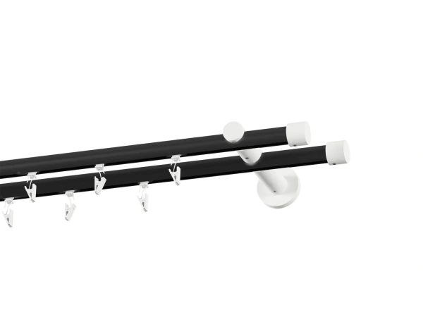 Garniža 19x19mm drážková tyč - 2rady - PULLO - čierno biela 2