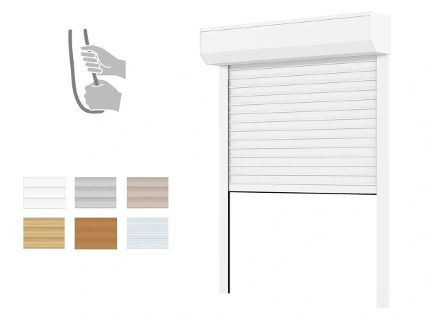 Plastové rolety - hliníkový BOX 165mm - výška do 2470mm - RUČNÉ OVLÁDANIE