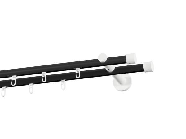 Garniža 19x19mm drážková tyč - 2rady - PULLO - čierno biela