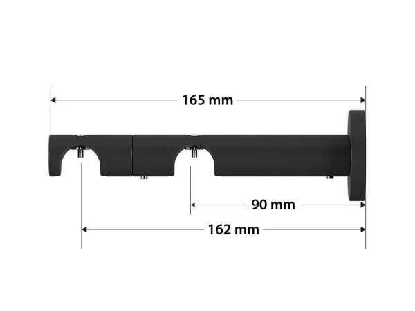 Garniža 19x19mm drážková tyč - 2rady - KVADRAT - čierna 4