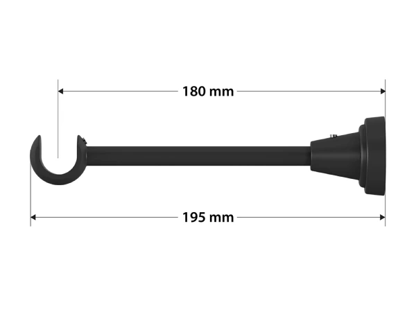 Garniža 19mm obyčajná tyč - 1rad - PARIS - čierna 4