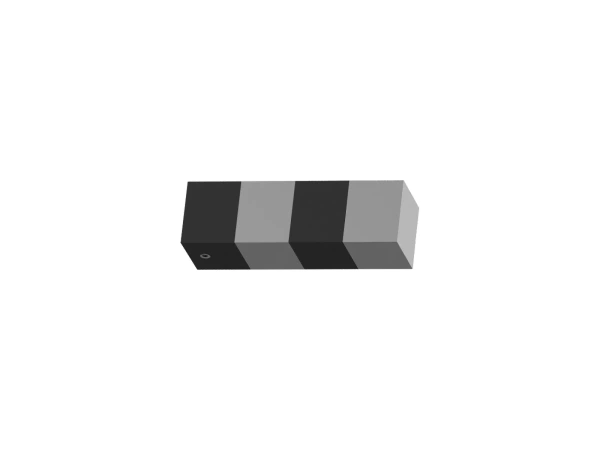 Garniža 19x19mm drážková tyč - 2rady - KVADRAT - čierna 3