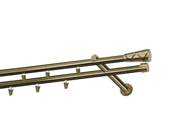 Garniža 19x19mm - drážková tyč - 2rady - TRAPEZIUM - antik