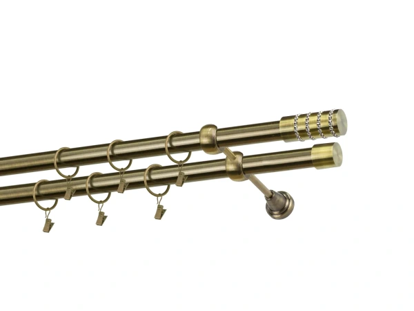 Garniže 25x25mm - dvojradové - CYLINDER CRYSTAL - antik