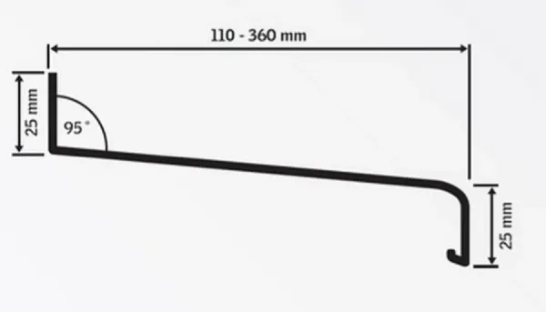 Vonkajšie hliníkové ťahané parapety - strieborná RAL 9006