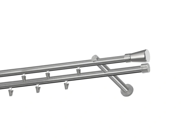 Garniža 19x19mm - drážková tyč - 2rady - RIMINY - satin