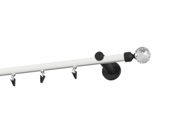 Garniža 19mm drážková tyč - 1rad - GUĽA CRYSTAL - bielo čierna 2