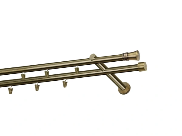 Garniža 19x19mm - drážková tyč - 2rady - CAPRI - antik