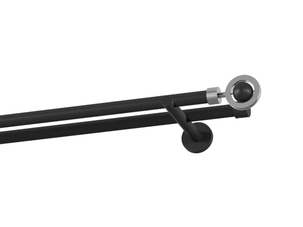 Garniža 19x19mm obyčajná tyč - 2rady - SFERA - čierna 1