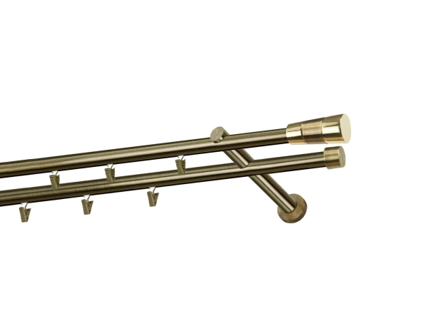 Garniža 19x19mm - drážková tyč - 2rady - VOLEO - antik