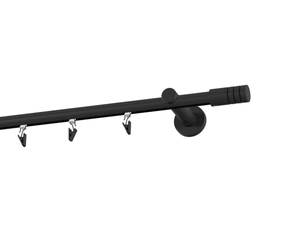 Garniža 19mm drážková tyč - 1rad - TECHNO - čierna 2