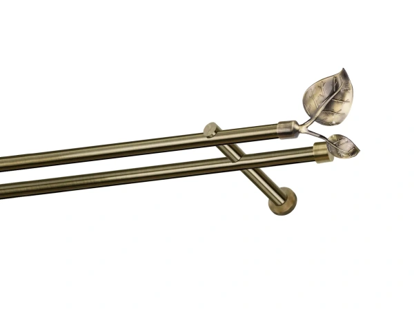 Garniža 19x19mm - drážková tyč - 2rady - LIST VEĽKÝ - antik 1