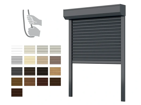 Hliníkové rolety BOX 180mm - výška do 2900 mm - RUČNÉ OVLÁDANIE