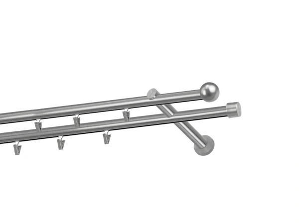 Garniža 19x19mm - drážková tyč - 2rady - BOLOGNA - satin