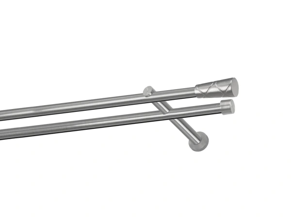 Garniža 19x19mm - drážková tyč - 2rady - TRAPEZIUM - satin 1