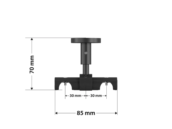 Garniža 19x19mm drážková tyč - 2rady - TECHNO - čierna 5