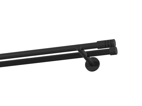 Garniža 19x19mm obyčajná tyč - 2rady - TECHNO - čierna 1