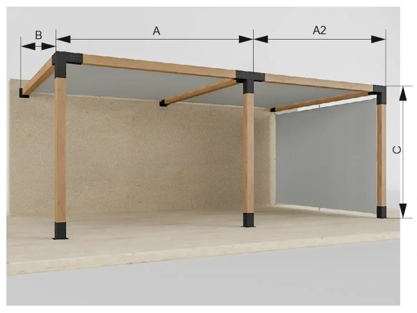 Pergola VEGAS - o stenu - 2 sekčná 7