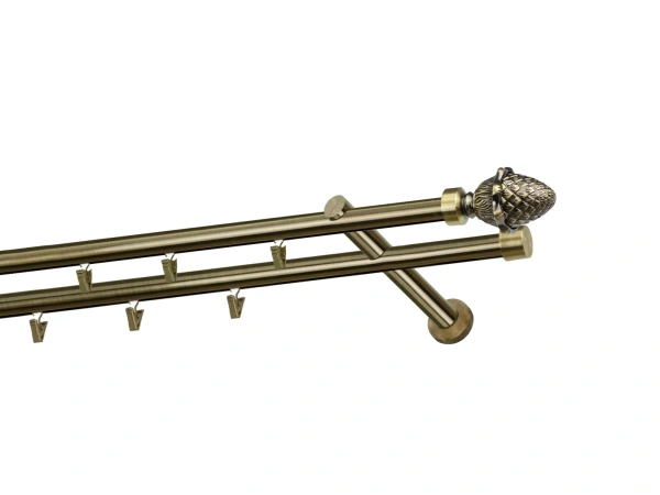 Garniža 19x19mm - drážková tyč - 2rady - ŽALUĎ - antik