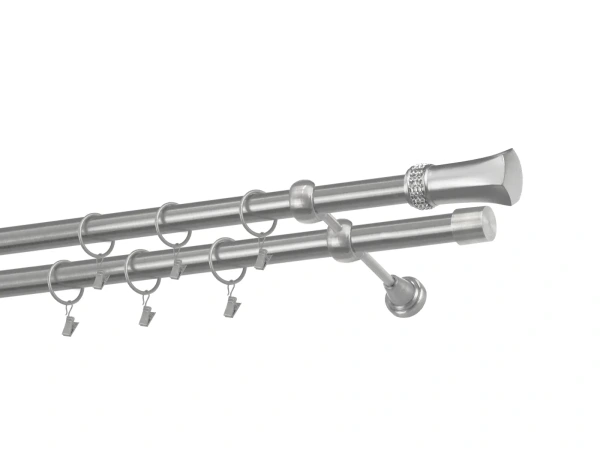 Garniže 25x25mm - dvojradové - PLUTON CRYSTAL - satin