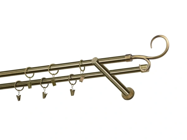 Garniže 16x16mm - dvojradové - HÁK DVOJITÝ - antik