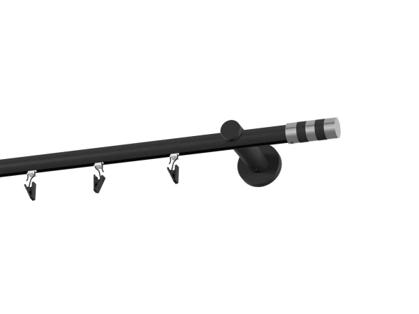 Garniža 19mm drážková tyč - 1rad - VALEC - čierna 2