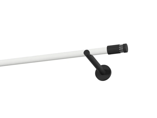 Garniža 19mm obyčajná tyč - 1rad - CYLINDER CRYSTAL - bielo čierna 1