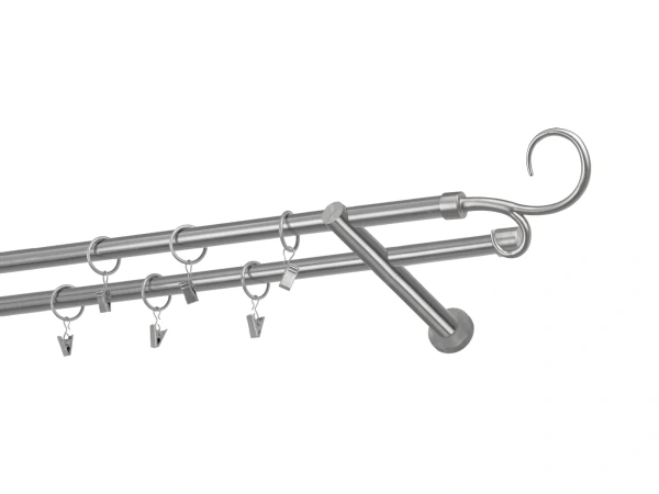 Garniže 16x16mm - dvojradové - HÁK DVOJITÝ - satin