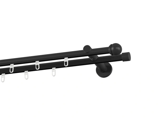 Garniža 19x19mm drážková tyč - 2rady - TODI MAX - čierna