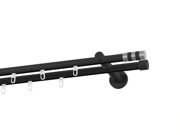 Garniža 19x19mm drážková tyč - 2rady - VALEC - čierna