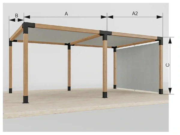 Pergola VEGAS - voľne stojaca na pätkách - 2 sekčná 6