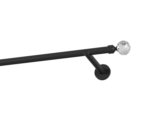 Garniža 19mm obyčajná tyč - 1rad - GUĽA CRYSTAL - čierna 1