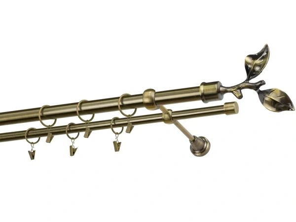 Garniže 25x16mm - dvojradové - LIST ROSE - antik