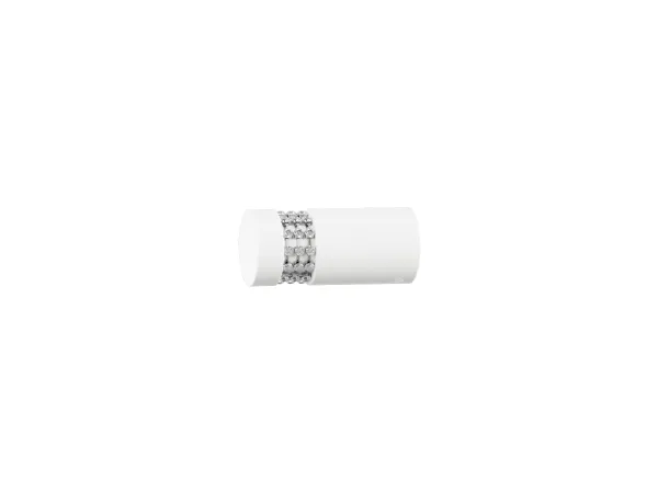 Garniža 19x19mm drážková tyč - 2rady - CYLINDER CRYSTAL - čierno biela